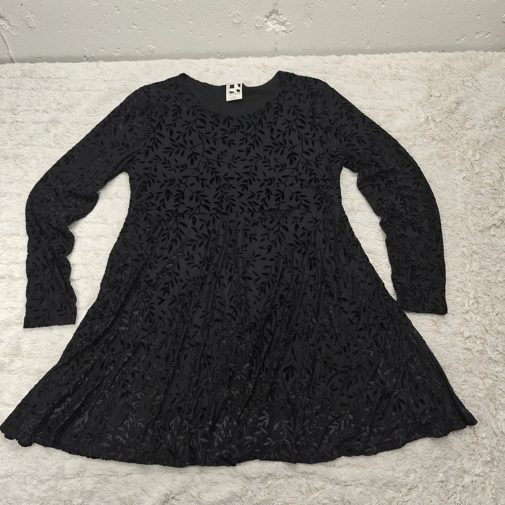 Self Esteem Juniors XL Black Velvet Burnout‎ Babydoll Top Whimigoth Dark Fairy